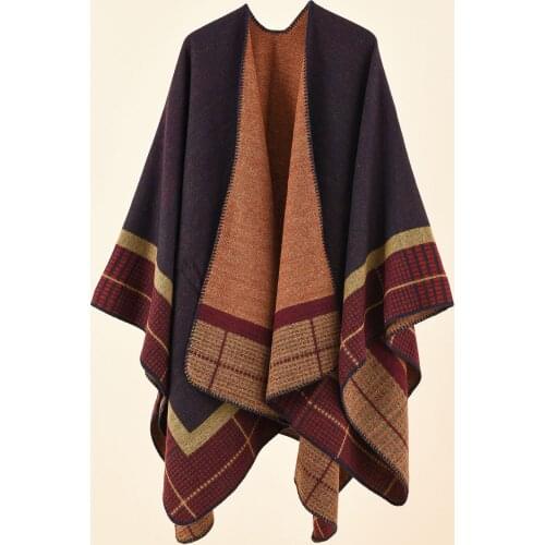 Ethnic Bohemian Geometric Shape Plus Size Gold Cashmere Split Shawl Cloak Infinity Scarf Designer Scarf Women Luxury 2021