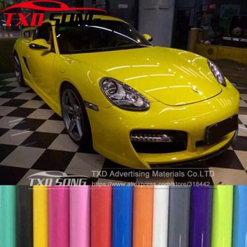Premium Bright Glossy Vinyl Glossy car wrap Vinyl Film Gloss Black Wrap Bubble Free car sticker auto decoration film