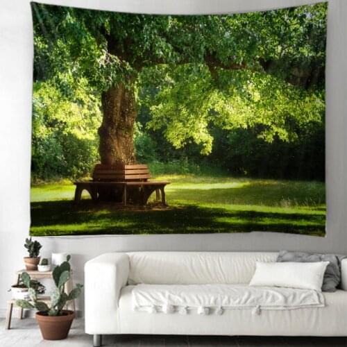 Natural Tree Forest Tapestry Wall Mount Landscape Wall Carpet Wall Mounted Tapestry Tree Wall Cloth Beautiful Tree Tapestry