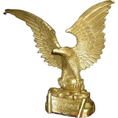 China Brass statue Realize ones ambition Eagle copper fengshui Statue