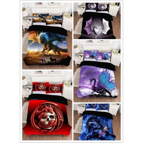 3D Fashion Printed Dinosaur Pattern Duvet Cover Pillowcases Comforter Bedding Set Bedclothes Bed Linen