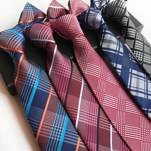 Red Blue Gray Classic Neckties Men Business Formal Wedding Ties 8cm Stripe Plaid Checks Neck Tie Fashion Shirt Dress Accessories