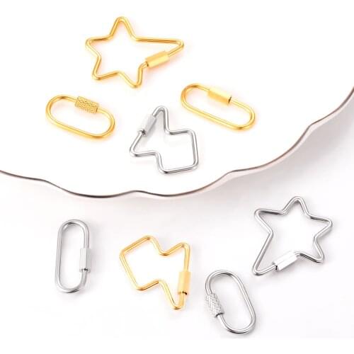 High Quality Stainless Steel Hanging Chain Lock Hook Spiral Clasps for DIY Necklace Bracelets Jewelry Accessories