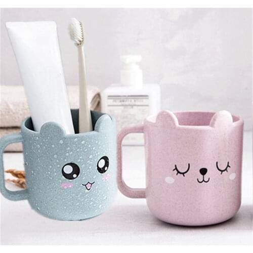 Cartoon Kitten Expression Gargle Cup Creative Children Breast Cup Plastic Cup Toothbrush Cup Sanitary Ware