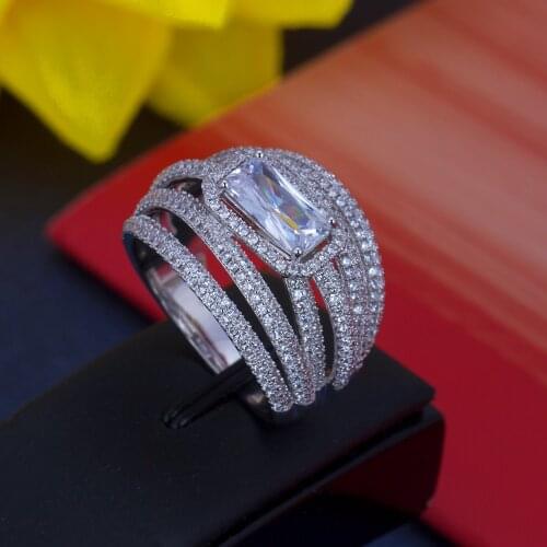 Bride Talk Romantic Women Wedding Ring Cubic Zirconia Luxury Fashion Bridal Rings Jewelry For Party Super Quality New Year Gift