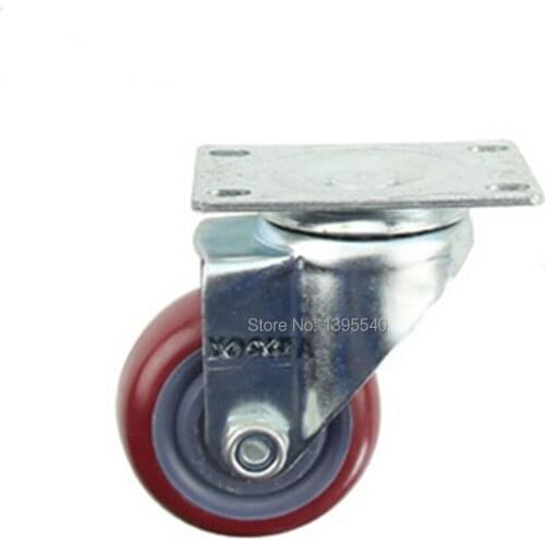 New 2pcs 3'' Durable PU Swivel Wheels 360 Degree Rolling Caster Industrial Castors Bearing Univeral Wheel Silence Heavy Casters