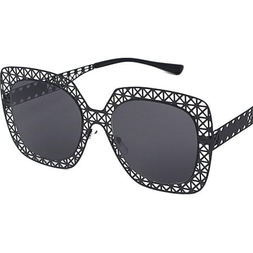 New Luxury Hollow Square Sunglasses Oversized Goggles Mens Sun Glasses Women Fashion Famous Brand Black Eyewear Gafas De Sol