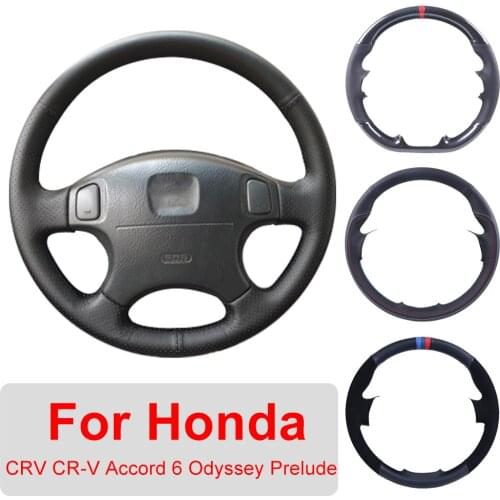 Customized Car Steering Wheel Cover For Honda CRV CR-V 1997-2001 Accord 6 1998-2002 Odyssey 1998-2001 Prelude Leather Protective