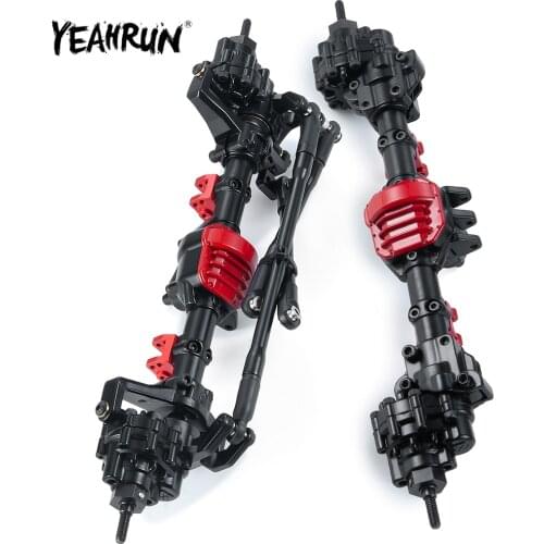 YEAHRUN Metal Alloy Front/Rear Axle for Axial SCX10 II 90046 1:10 RC Rock Crawler Cars Upgrade Parts