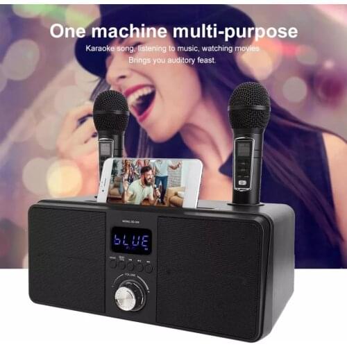 30W High Power Karaoke Bluetooth Speaker Home Theater Subwoofer Bass Party Portable Wireless Column with Double Mic caixa de som