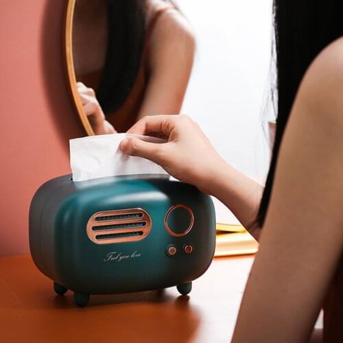 Tissue Box Holder Rectangular Facial Tissue Dispenser Box, Napkin Storage Case Retro Dryer Sheet Container Napkin Organizer
