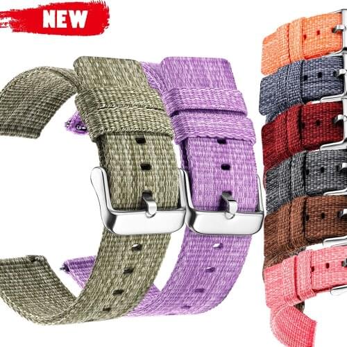 18mm 20mm 22mm Nylon Watchband for Samsung Galaxy Watch 42mm Gear S3 S2 for Huawei for Amazfit Smartwatch Strap Replacement