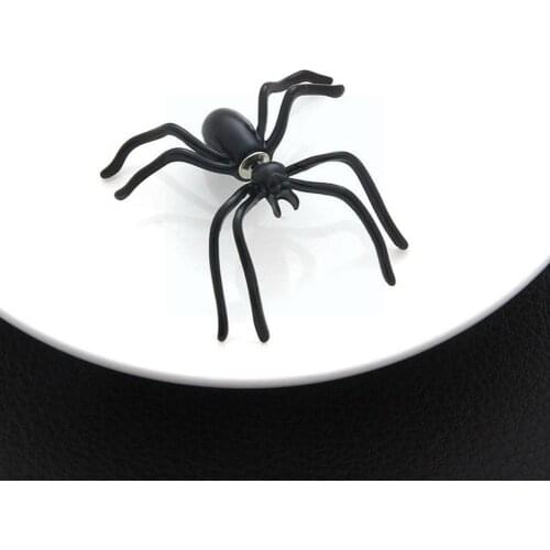 Halloween 3D Creepy Black Spider Ear Stud Earrings Decoration Unique Jewelry Earrings Party Personality For Haloween Pierci S8U5