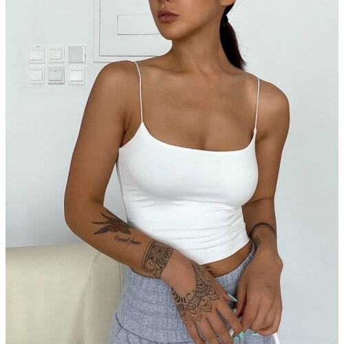 Women Crop Tops Bra Summer Elastic Sling Strap Short Top Bar for Yoga Sport Vest Bra Breathable Sexy Underwear Workout Vest