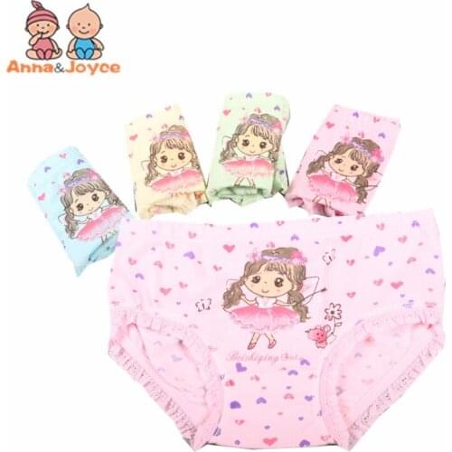 3 Pcs/lot 100% Cotton Underwear Girls Briefs Cute Underwear Character Baby Girl Underwear Panties for 3-8Y