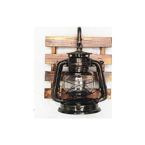 Vintage retro bronze iron lantern Kerosene wall lamp E27 for hallway Bathroom bar Vanity night Lights fixture sconce bedroom