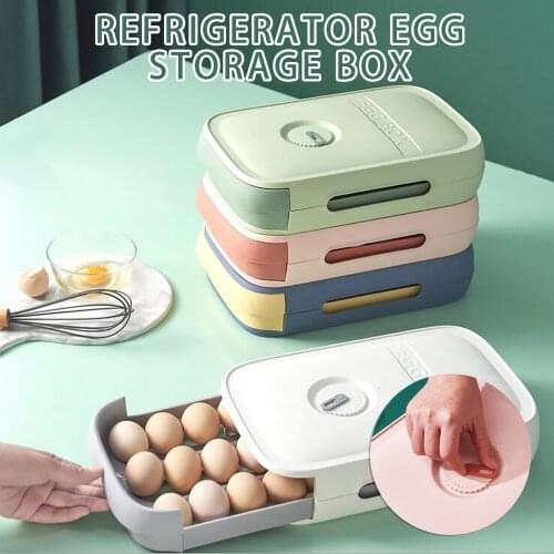 Drawer Type Egg Storage Box Refrigerator Storage Box Fresh Keeping Box Dumpling Box Household Eggs Holder Food Storage Egg Box