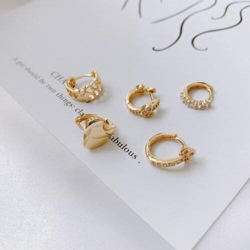 DIY jewelry accessories wholesale copper plated 18k true gold peach heart round colored earring earring earrings earrings