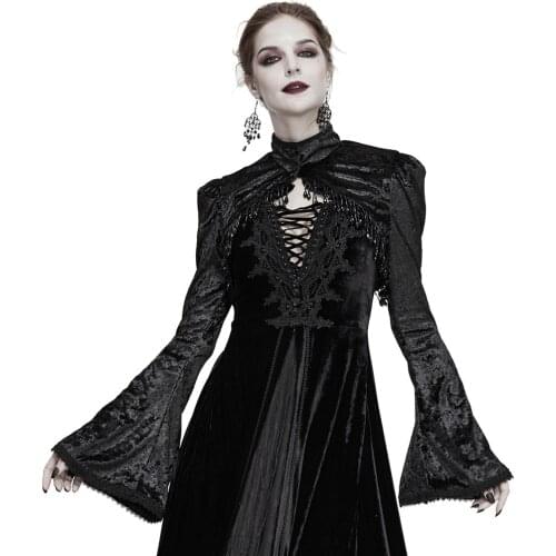 Gothic Vintage Turtleneck Poncho Women Capes Cloak Long Sleeves Jackets Coats Outwear Windbreaker Streetwear