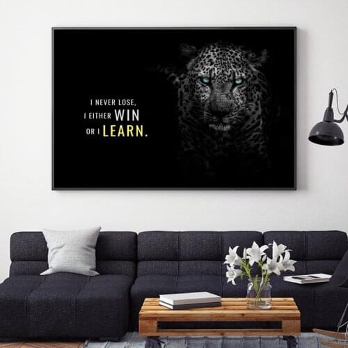 Animals Motivational Quote Canvas Paintings Black Lions Letter Posters and Modern Prints Wall Art Picture for Living Home Decor