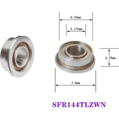 10pcs high speed ceramic ball Dental Handpiece flange bearing SFR144TLZWN 3.175x6.35x7.6x2.78mm stainless steel hybrid bearings