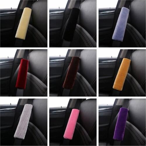 2Pcs/Set Soft Plush Seat Belt Cover Shoulder Pad Shoulder Strap Case Comfortable Driving Car Seatbelt