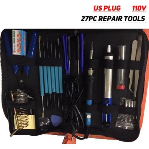 3 Quantity Type 60W Adjustable Temperature Electric Soldering Iron Kit 110V 220V Pliers Iron Welding Tool Portable Welding Tool