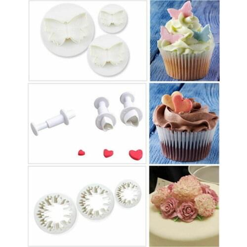 33Pcs Fondant Cake Decorating Sugarcraft Plunger Cutter Tools Mold Mould Cookies Bakeware Sets