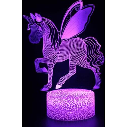 4mm 6mm Custom processing USB LED Decoration Home Childrens Room Bedside Night Light Decoration Light Acrylic Board(Horse)