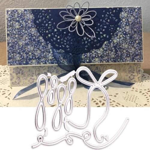 6PC Bowknot Flower Leaf Ribbon Metal Cutting Dies Cut Scrapbooking Paper Craft Card Album Gift Bow Present Knife Mold Art Cutter