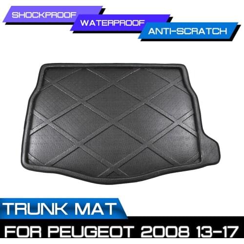 Car Floor Mat Carpet Rear Trunk Anti-mud Cover For Peugeot 2008 2013 2014 2015 2016 2017