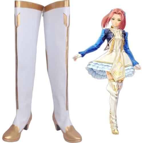 Tales of Berseria Eleanor Hume Cosplay Boots White Shoes Custom Made Any Size