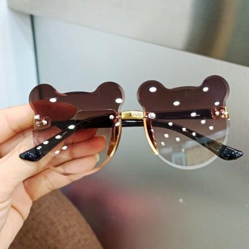 Childrens Sunglasses Fashion Baby Sunglasses Glasses Cartoon Girls Boys Cute Cartoon Bear Heart Shape Anti-glare Anti-radiation