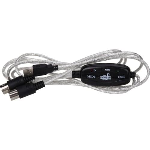 Interface Cable Converter PC to Music Keyboard USB In-Out MIDI Adapter Cord for Music Lovers Playing Accessories