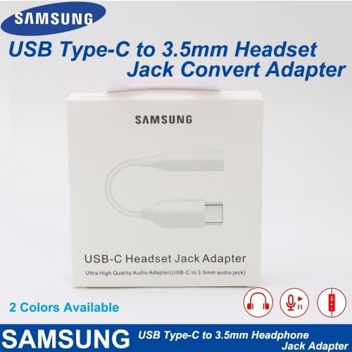 SAMSUNG Type C 3.5 Jack Earphone Cable USB-C to 3.5mm AUX Headphones Adapter For Samsung Galaxy Note 10 Plus 10+ A90 A80 A60 A8S