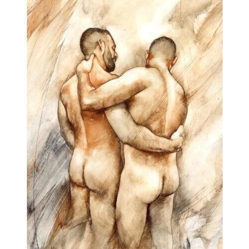 Bill And Mark Art PrintHand-painted oil painting free freight sexy shipping free