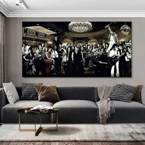 Music Singer Star Gathering Large Canvas Painting Modern Wall Art Picture Posters and Prints for Bedroom Home Decoration