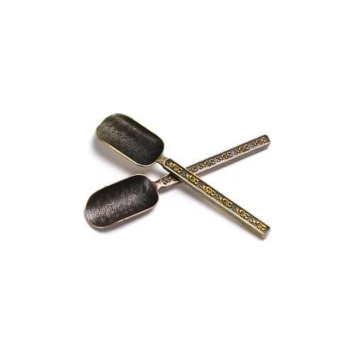 Chinese Tea spoons Copper Tea Scoop Spoon Tea Leaves Chooser Holder High Quality Chinese Kongfu Tea Accessories Tools