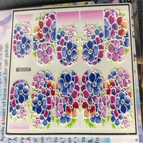 Fashion Cute Engraved Flowers 6d Cubic DIY Traceless Nail Stickers Water Slide Decals
