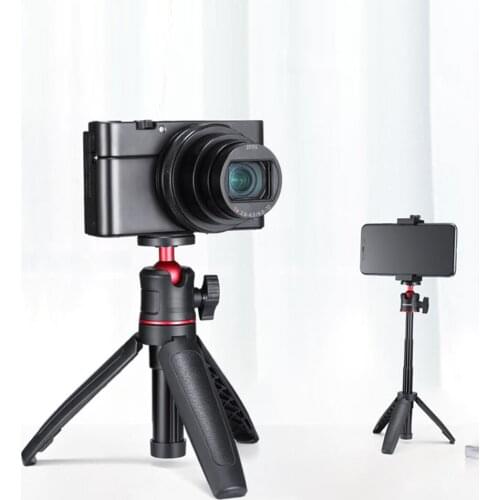 MT-08 Mini Desktop Tripod Handheld Photography Bracket Stand with Flexible Ballhead 1/4 Inch Screw Mount for Selfie Travel Vlog
