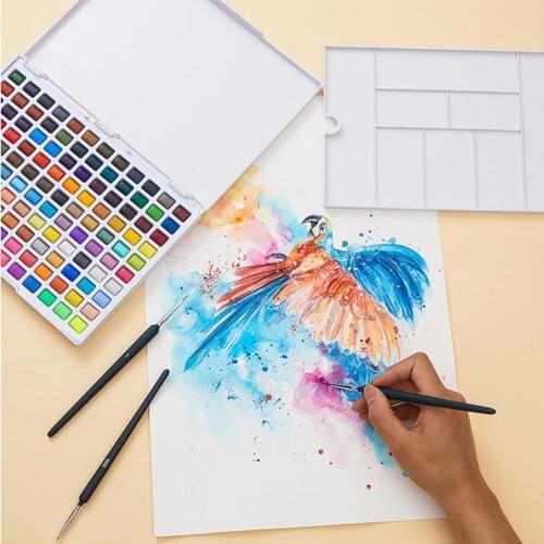 120 Colors Plastic Paint Set Professional Drawing Pigment Solid Watercolor Paints Tube for Art Student Painter Painting Supplies