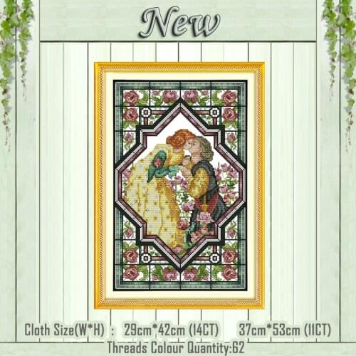 Lovers in the Rose Garden paintings counted printed on the canvas DMC 11CT 14CT kits DIY Cross Stitch embroidery needlework Sets