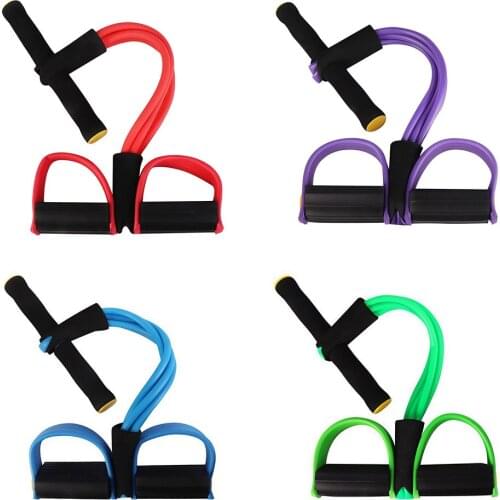 New 2/4 Tubes Sit-up Rally Yoga Resistance with Foot Pedal Rally Waist Hip Lap Belly Body Fitness Tool for Yoga Home Equipment
