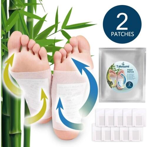 2pcs Wormwood Detox Foot Patches Pads Body Toxins Feet Slimming Cleansing Natural bamboo charcoal HerbalAdhesive Help sleeping