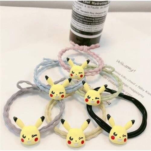 Pokemon Pikachu Headband Hair Accessories Bracelet Girls Headband Holster Anime Cute Girls Ponytail Hair Accessories Girls Gifts