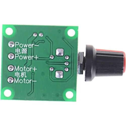 K1KA DC Motor Speed Controller 12v, Low Voltage PWM 1803BK Adjustable Driver Switch with Control Knob 1.8V-12V 2A