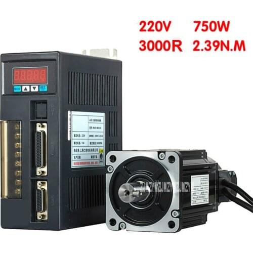 RH90ST-M02430 High Quality 750W Servo Motor Driver Set 110V/220V 2.39N.M 3000r/min 90*90mm Single-Phase AC Servo Motor Driver