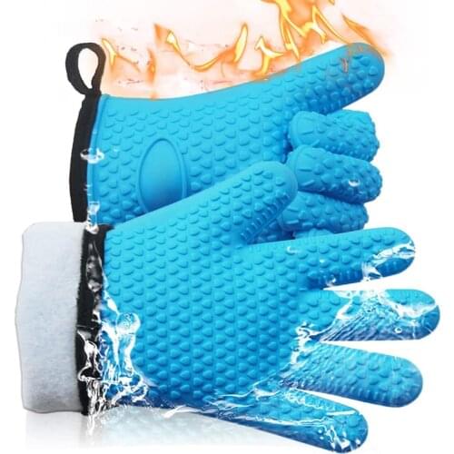 Silicone Gloves Heat Insulation Bbq Grill Gloves Microwave Oven Gloves Mitts Anti Scalding Household Gloves Kitchen Baking Tools