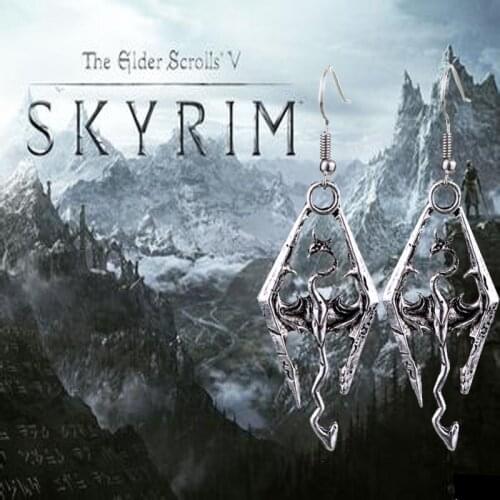 The Skyrim Elder Scrolls Earrings for Woman Accessories Retro Dangle Drop Earring
