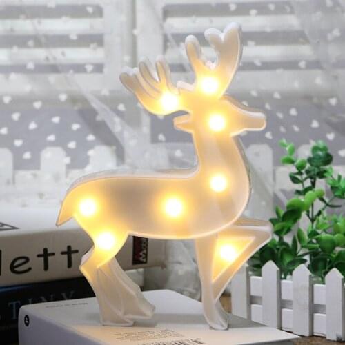 Led Night Light Lamp Lighting Wall Child Deer Shape String Lights Led Christmas Tree Decoration Lights Home Party Holiday